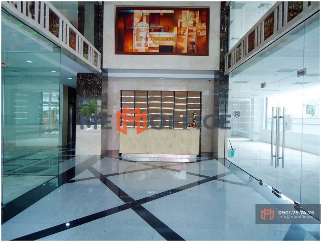 Sảnh lễ tân văn phòng cho thuê Rosana Tower (60 Nguyễn Đình Chiểu, Phường Đa Kao, Quận 1) - Hotline 0901.75.74.76